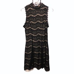 NWT Sleeveless Formal Black/Nude Lace Dress